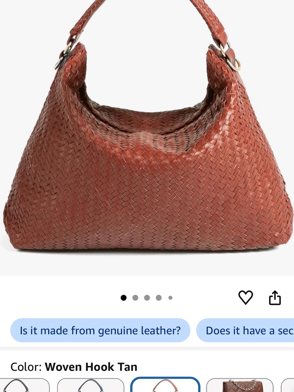 Woven Hook Tan Women's Shoulder Bag
